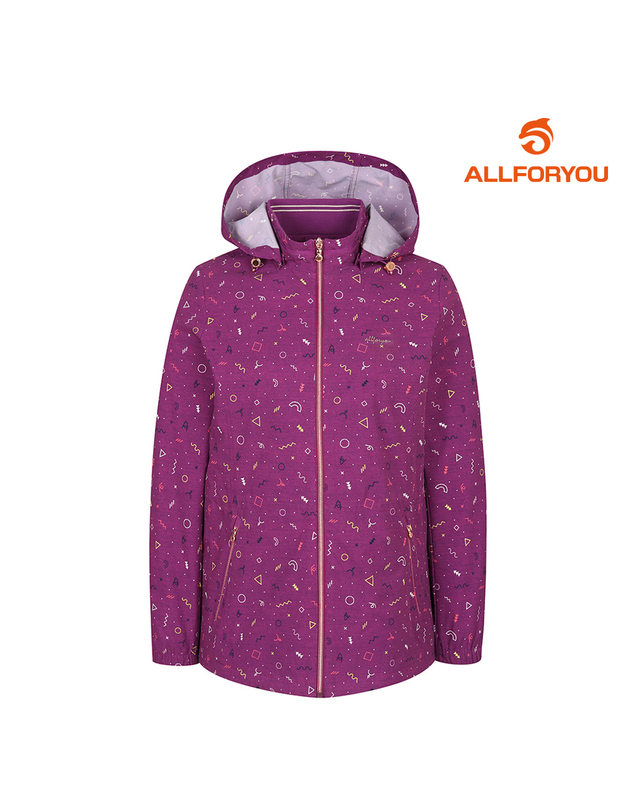 올포유 [올포유] [모델착장] 여성 프린트 후드 점퍼 AWJUL7361-604 착용컷