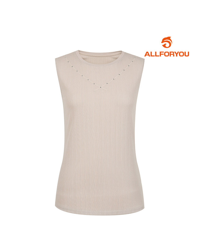 올포유 [올포유] [모델착장] 여성 큐빅 장식 민소매 티셔츠 ALTSL3451-509_G 착용컷