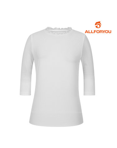 [올포유] 여성 넥 포인트 메쉬 소매 7부 티셔츠 ALTRM3311-100