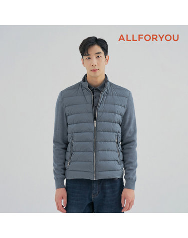 [올포유]남성 니트 배색 방풍 구스 다운 점퍼 AGDJM9151-930