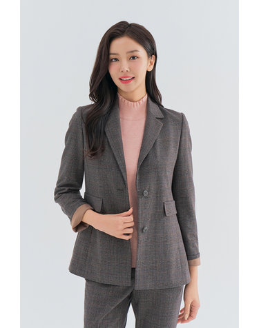 [올포유] 여성 체크 테일러드 싱글 자켓 ALKKN8341-505