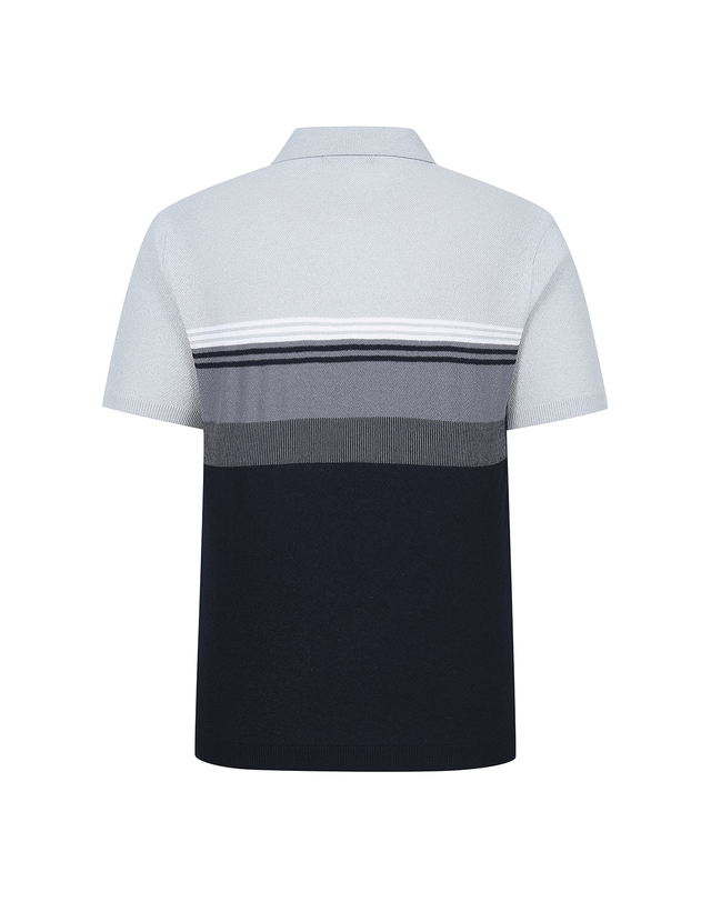 올포유 [올포유] 남성 스트라이프 카라 반팔 니트 AGSPN3241-915 착용컷