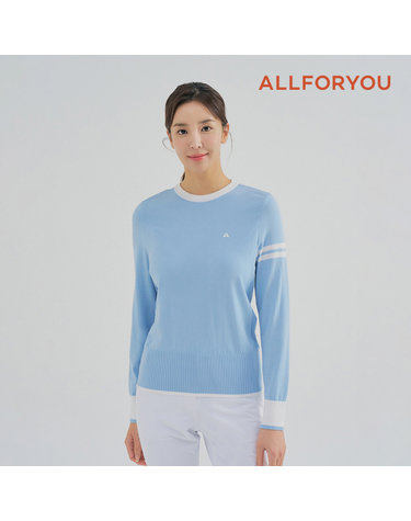 [올포유] 여성 배색 포인트 라운드 니트 AWSRM8267-920