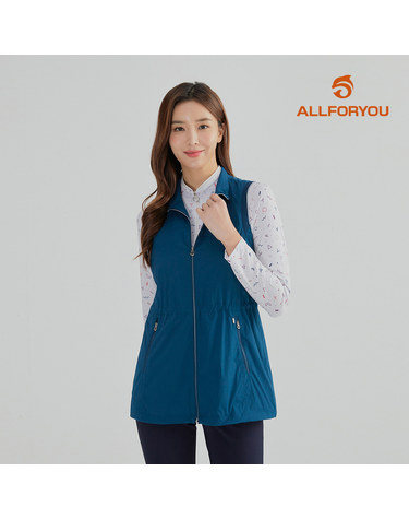 [올포유] [모델착장] 여성 암홀 시보리 포인트 집업 베스트 AWVEL7371-904_G