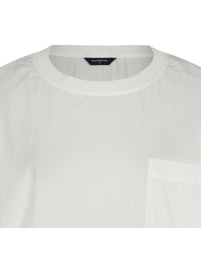 올포유 [올포유] 여성 포켓 포인트 반팔 티블라우스 ALBLN6226-100 착용컷