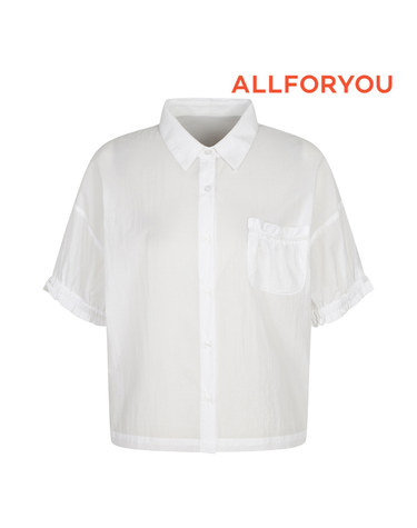[올포유]여성 드랍숄더 아우터형 반팔 셔츠 ALBLM6416-100
