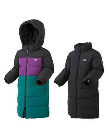뉴발란스 아동패딩 키즈 컬러스위치 리버서블 롱 구스다운 NK9P94305U-BLK P2211