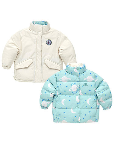 뉴발란스 아동패딩 키즈 스페이스 리버서블 전판 숏 덕다운 NK9PC4601U-MINT P2409