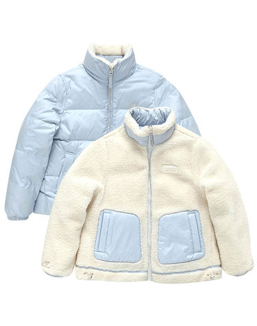 뉴발란스 패딩 여성 플라워 리버서블 다운 자켓 NBNPB4W912-L BLUE P2310