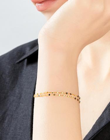 [러브넛] 순금 샤이닝 투체인 팔찌BG-1109