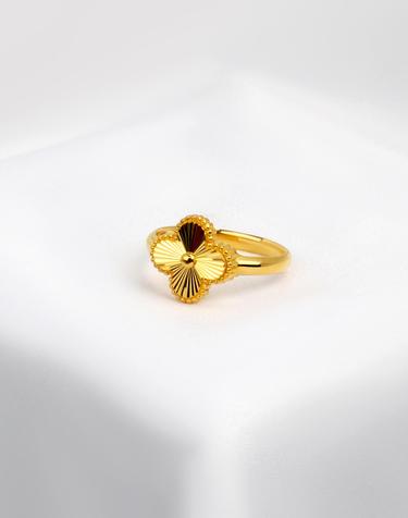 [러브넛] 순금(3.75g) 클로버 커팅라인 반지 24K-RG-1186