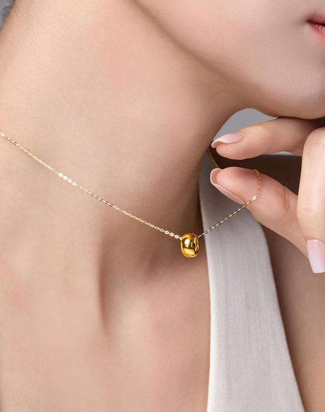 러브넛 [러브넛] 18K골드 도우넛 링 펜던트 + 14K/18K 체인 목걸이 착용컷