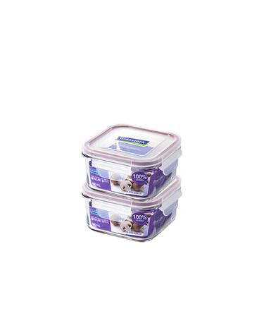 글라스락 클래식 퍼플에디션 정사각 490ml 2조