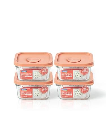 글라스락 렌지쿡 촉촉한 햇밥용기 정사각 440ml 4조