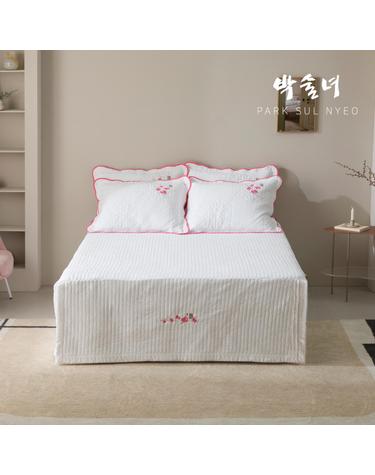 [박술녀] 순면 자수광목 침대커버 스커트 프리미엄 매트리스 커버