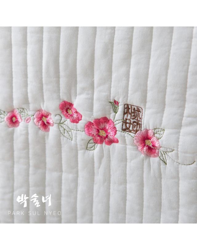 박술녀 [박술녀] 순면 자수광목 침대커버 스커트 프리미엄 매트리스 커버 착용컷