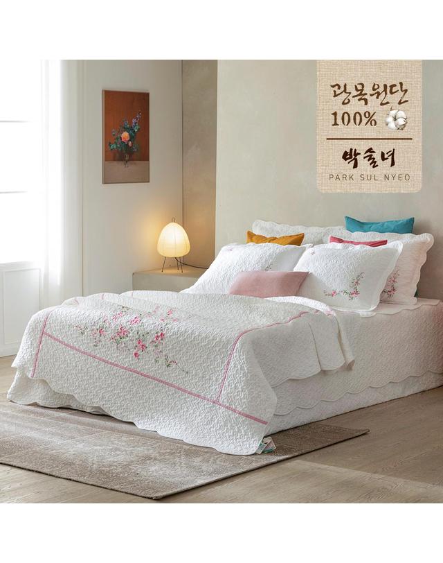 박술녀 박술녀 순면 자수광목100% 워싱이불베개세트 Q 퀀 작품명 화담클래식 착용컷