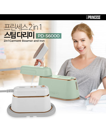 프린세스 NEW 2in1 핸디형 스팀다리미 PD-S6000 (민트/화이트)
