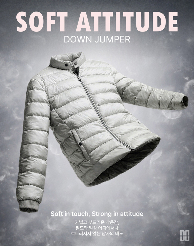 닥스 골프 [SOFT ATTITUDE DOWN JUMPER] 그레이 초경량 구스다운 착용컷