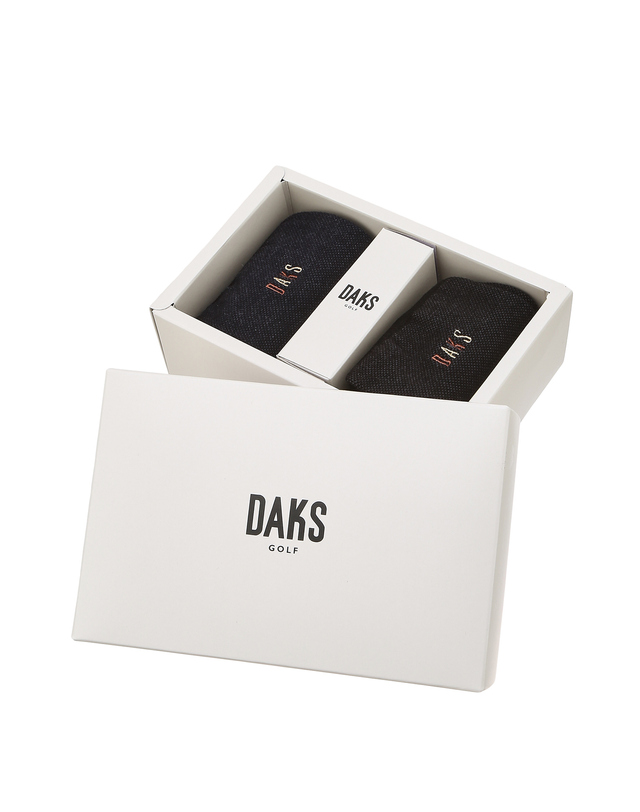 닥스 골프 [BEST GIFT] 남성 멜란지 중목양말 2종 세트 블랙 착용컷