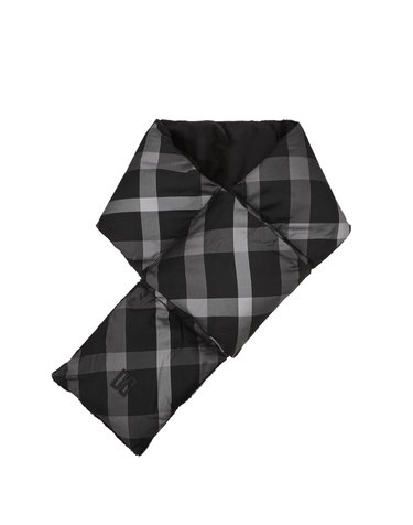 [ONLINE EXCLUSIVE] 블랙 체크 패커블 다운 머플러