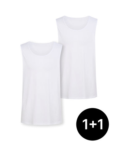 [ONLINE EXCLUSIVE] 남성 화이트 1+1 냉감 슬리브리스 이너 티셔츠