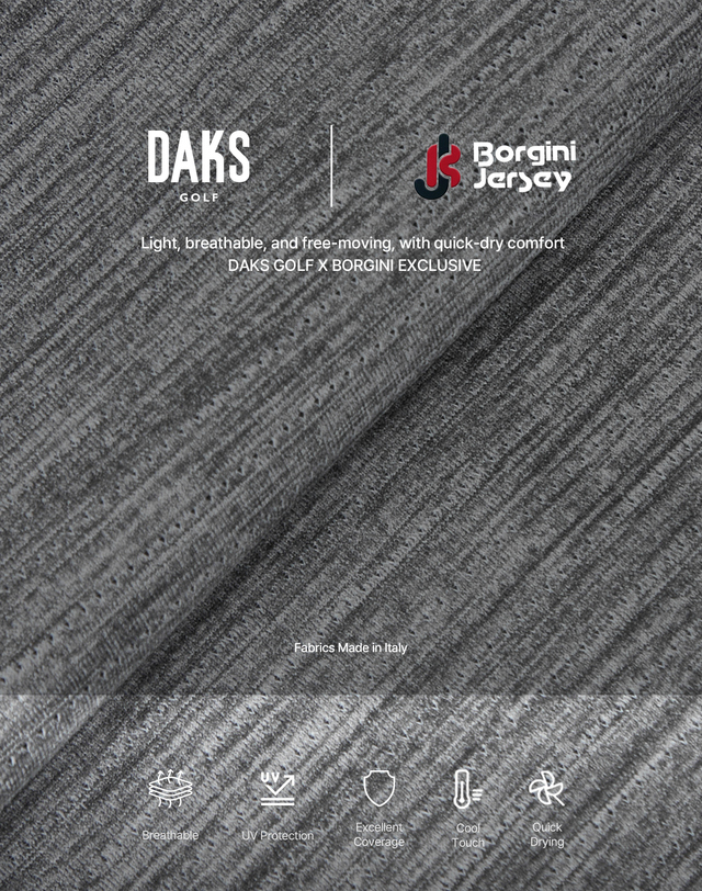 닥스 골프 [DAKS GOLF X BORGINI] 네이비 시그니처 반팔 카라티 진한 네이비 착용컷