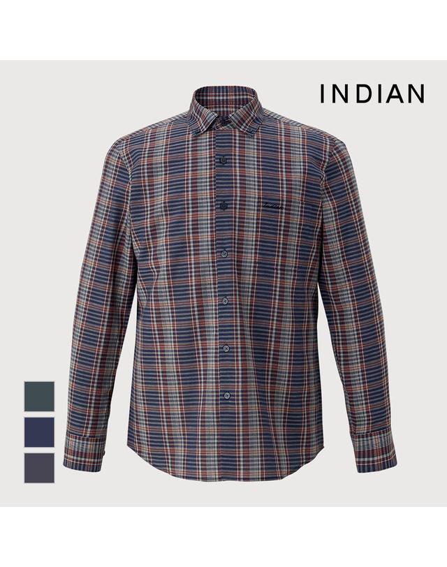 인디안 [INDIAN] 린넨 블랜드 미디움체크_MITNL3S1331 착용컷
