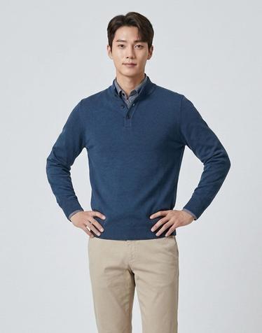 [INDIAN] 울혼방 솔리드 이중에리 니트_MIEBP3F8311
