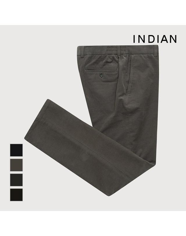 인디안 [INDIAN] 코듀로이 슬림 밴딩 바지_MIUDL3W9361 착용컷