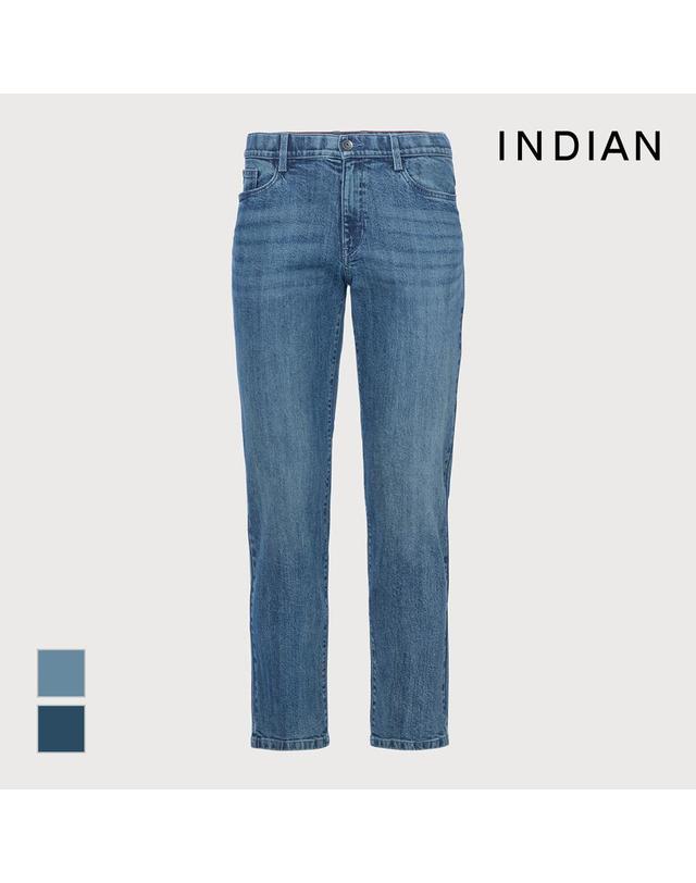인디안 [INDIAN] 사계절 연청 데님_MIUDL6Y1461 착용컷