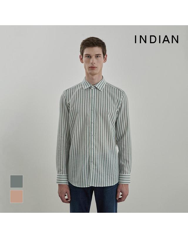 인디안 [INDIAN] 스트라이프 셔츠_MIVNL5M2381 착용컷