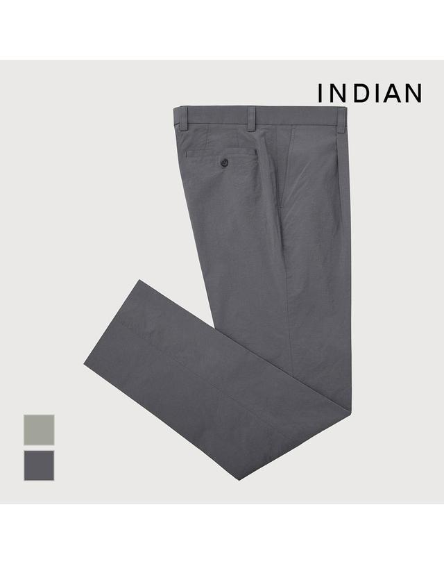 인디안 [INDIAN] 나일론 슬림 원턱 팬츠_MIUDL4M3261 착용컷