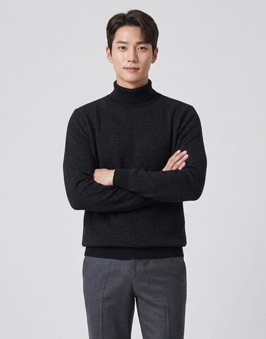 [INDIAN] 울캐시혼방 솔리드 하프넥 니트_MITBH3W9151