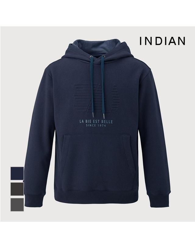 인디안 [INDIAN] 헤리티지 엠보 후드 티셔츠_MIVAL3W9371 착용컷