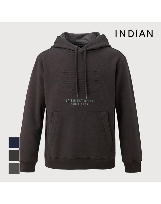 인디안 [INDIAN] 헤리티지 엠보 후드 티셔츠_MIVAL3W9371 착용컷