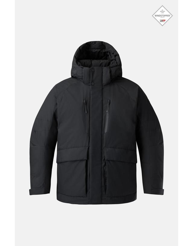 코오롱스포츠 [코오롱스포츠] 남성 윈드스토퍼 논퀼팅 중기장 다운 TLJDW25571BLK 착용컷
