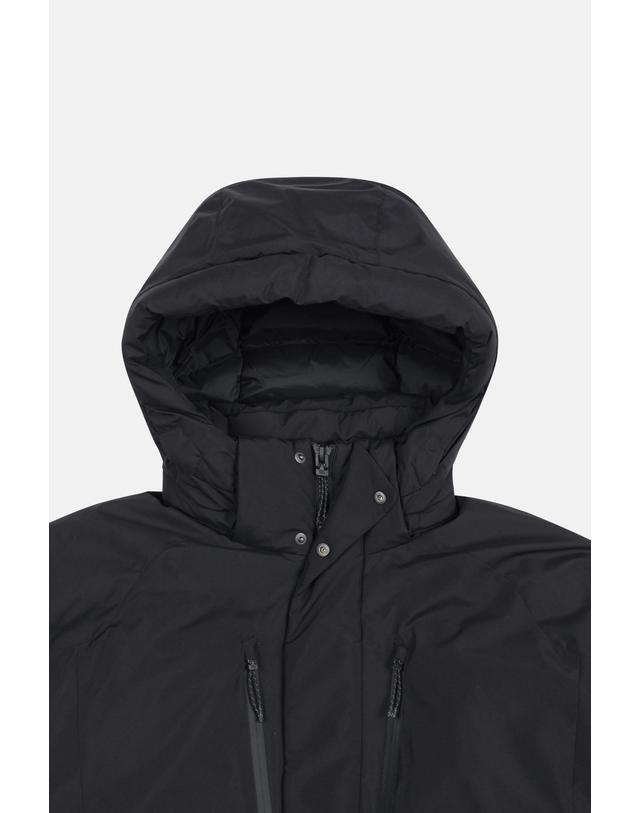 코오롱스포츠 [코오롱스포츠] 남성 윈드스토퍼 논퀼팅 중기장 다운 TLJDW25571BLK 착용컷