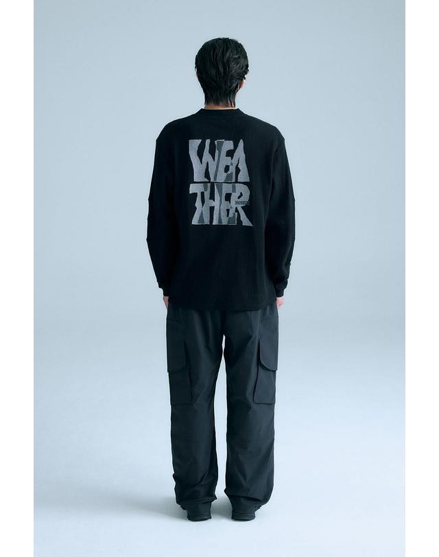 코오롱스포츠 [코오롱스포츠] WM 와플 크루넥 티 8UTBA26304BLK 착용컷