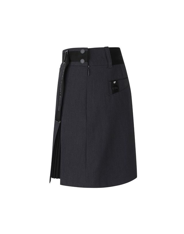 마스터바니에디션 여성 플리츠 레이어 카고 큐롯 스커트 착용컷