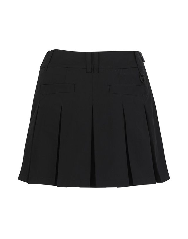 마스터바니에디션 여성 탈착 레더 레이어 플리츠 큐롯 스커트 착용컷