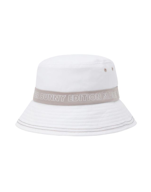마스터바니에디션 여성 배색 로고 라인 스트링 버킷햇 착용컷