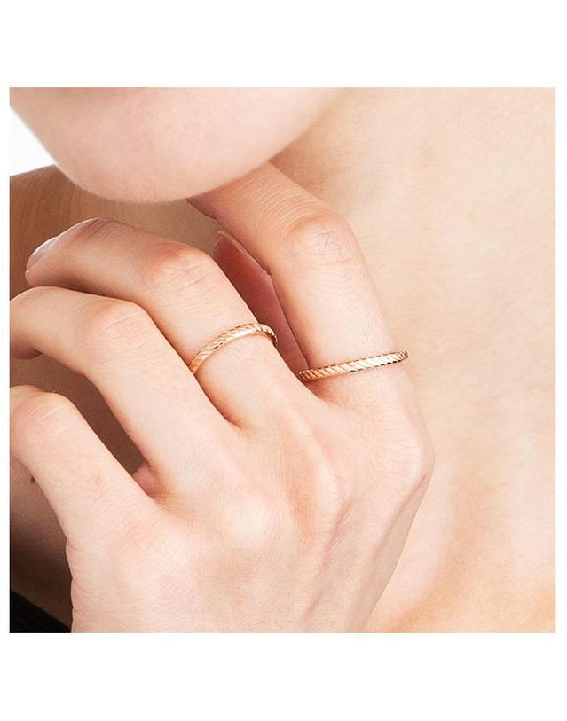커플레인 18K 사선포인트 심플한 커플링 R18CR101 착용컷