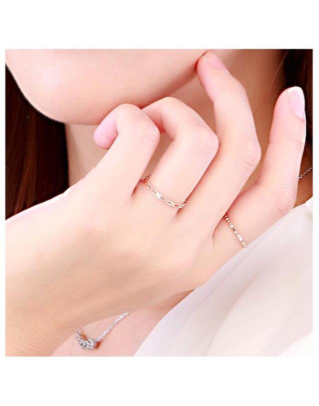 커플레인 심플 여자 18K 반지 우정링 추천 R18SW060 착용컷