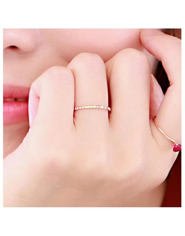 커플레인 검지 중지 반지 추천 심플 18K 가드링 R18SW059 착용컷
