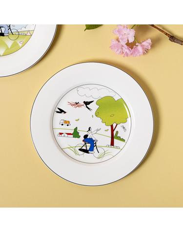 한국도자기x곽명주 자전거(White) 플레이트 1p