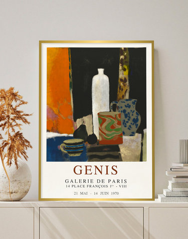 전시 포스터 액자 - Rene Genis 항아리 도자기 정물화