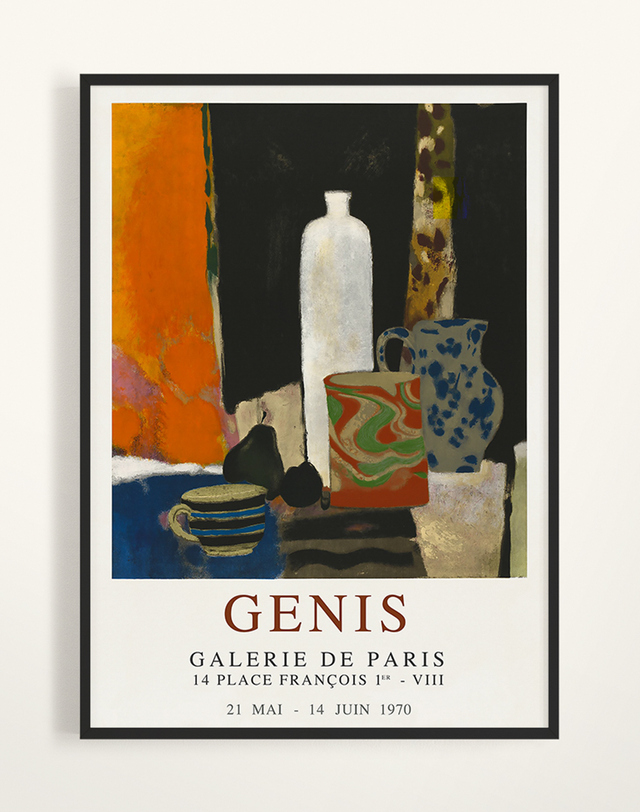 세서미프린츠 전시 포스터 액자 - Rene Genis 항아리 도자기 정물화 착용컷