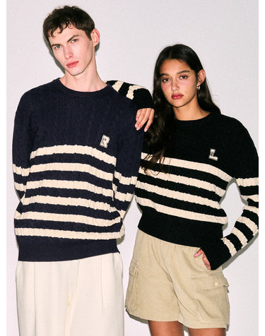 UNISEX GNRL 스트라이프 케이블 풀오버 [4COL] / SBC3U05005