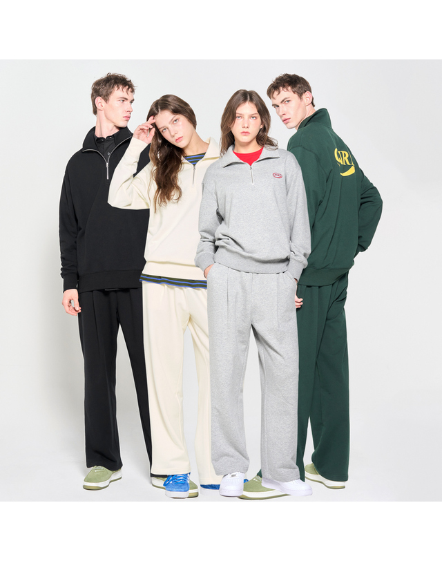 제너럴아이디어 제너럴 아이디어 UNISEX GNRL 하프 집업 스웨트 세트 [4COL] / SBC3U02007SET 착용컷